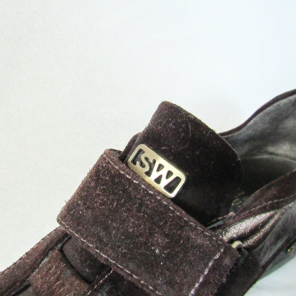 STUART WEITZMAN Metallic Suede Leather Sneakers Brown Suede Studded~MSRP $375 - Picture 6 of 15